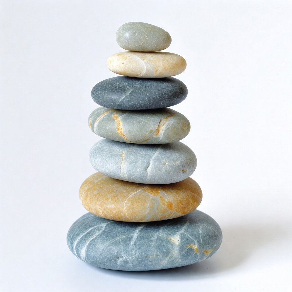 Stacked Pebbles on White Background Stacked Pebbles on White Background