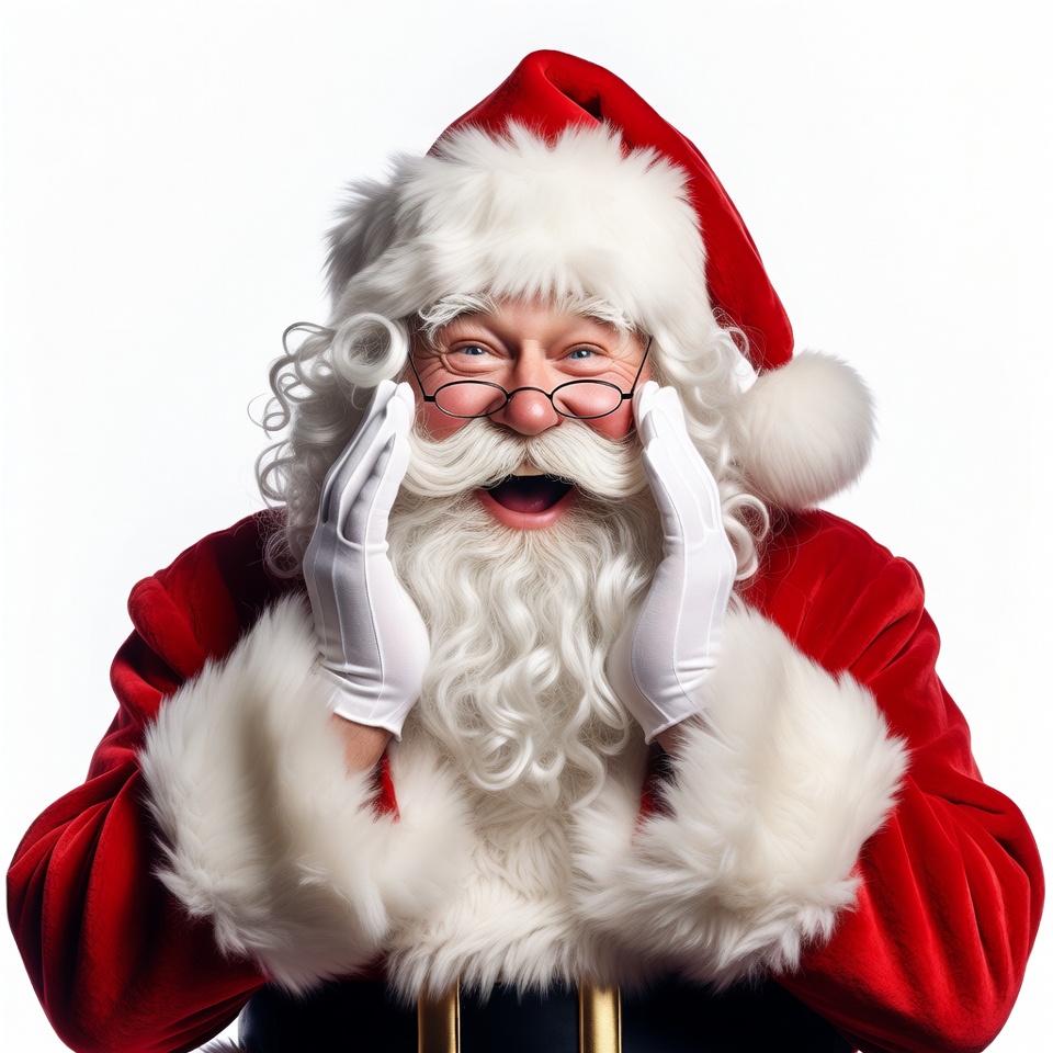 Smiling Santa Claus with white gloves Smiling Santa Claus with white gloves