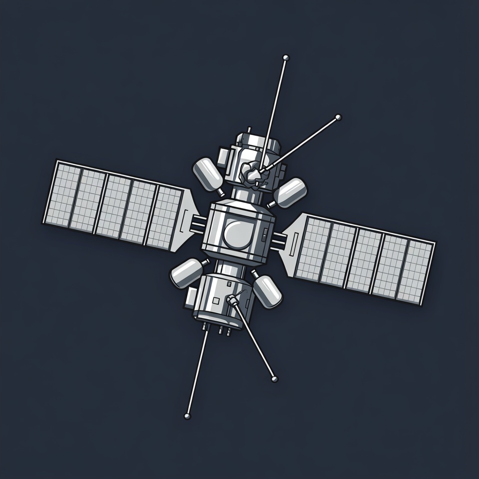 Satellite with solar panels Satellite with solar panels
