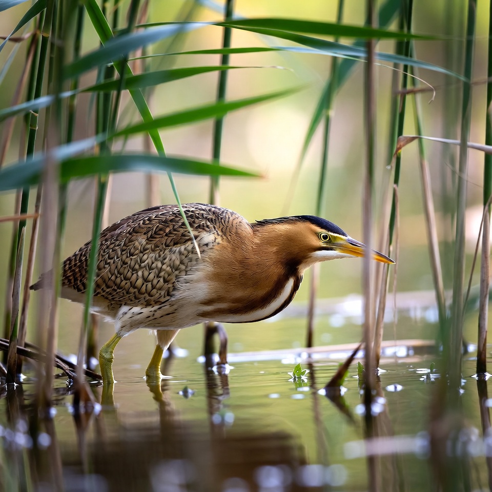 Purple Heron in Reeds Purple Heron in Reeds