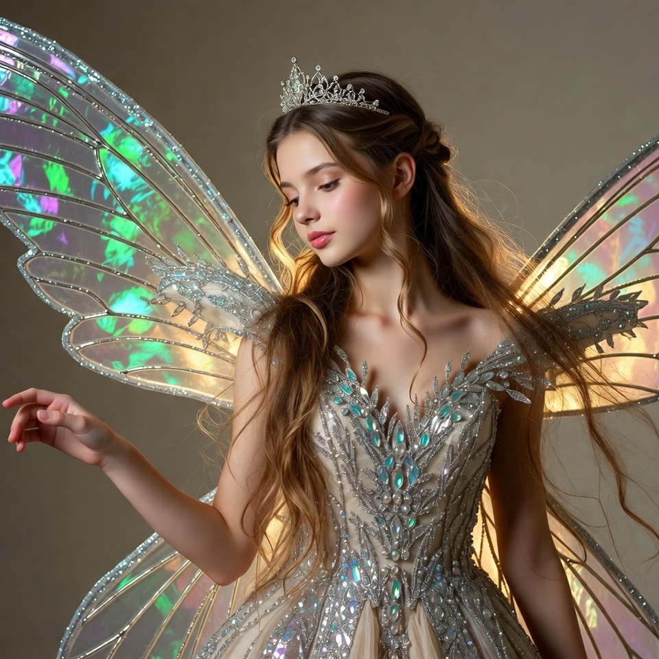 Young woman with fairy wings Young woman with fairy wings