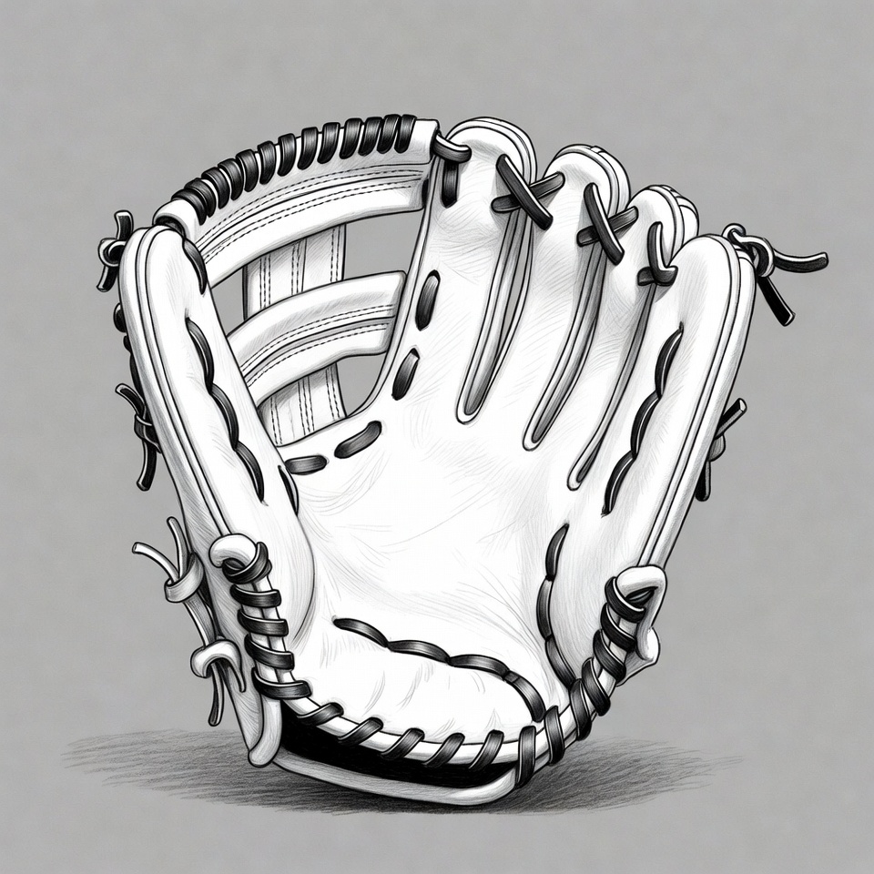 White baseball glove illustration White baseball glove illustration