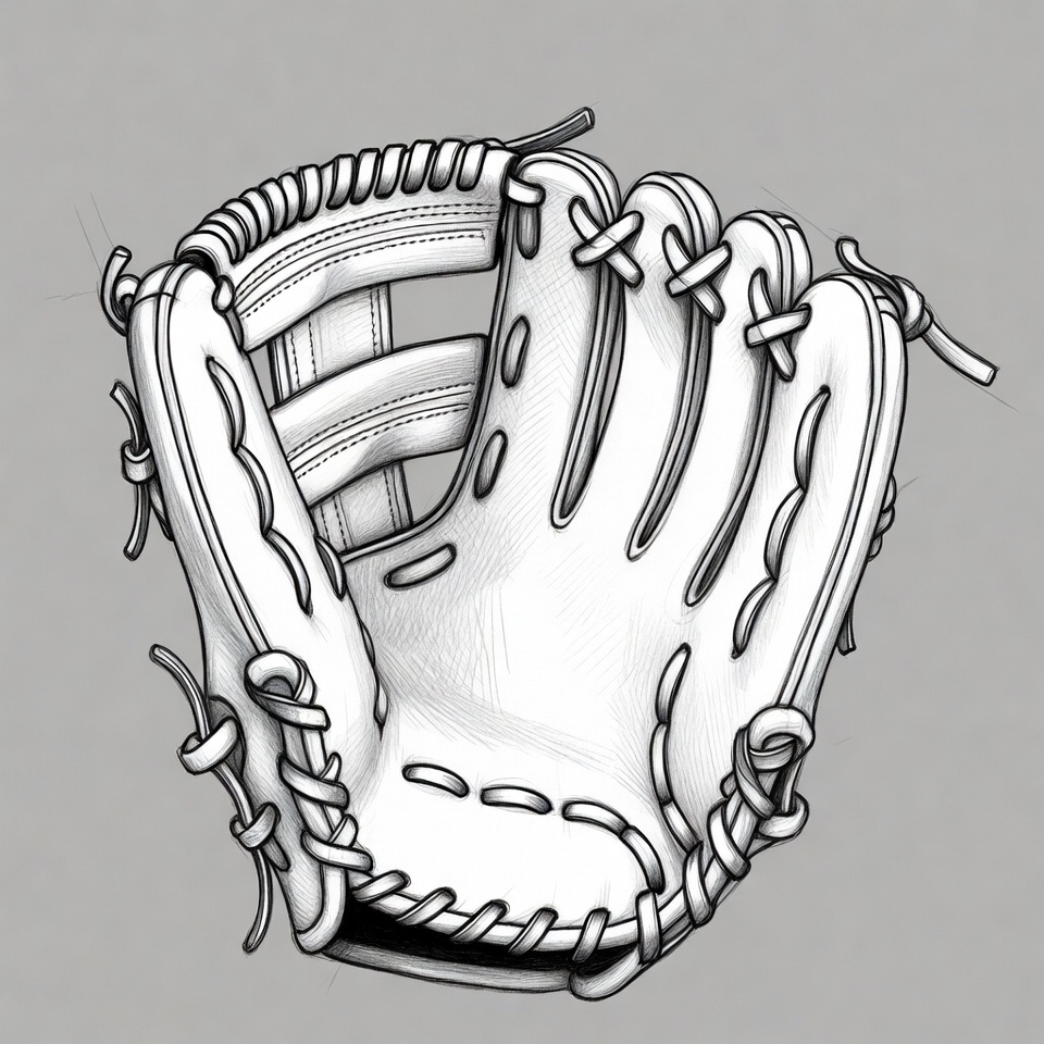 Baseball glove sketch Baseball glove sketch