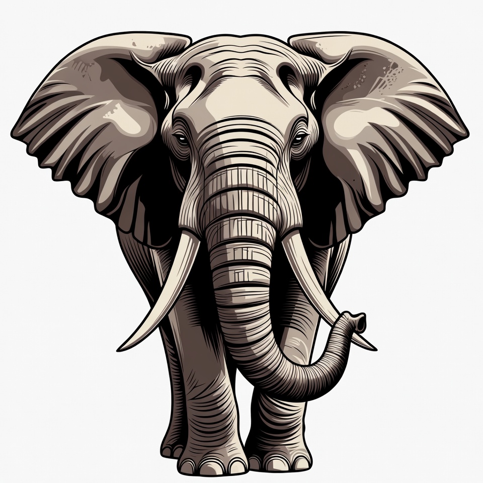 Elephant illustration isolated background Elephant illustration isolated background