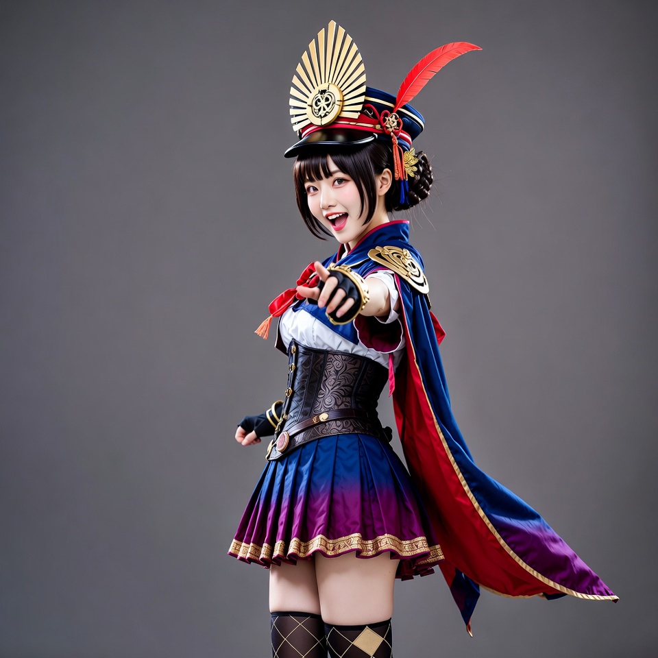 Asian girl in Japanese military cosplay Asian girl in Japanese military cosplay