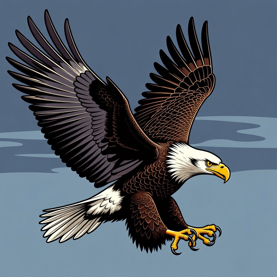 Bald Eagle Flying Illustration Bald Eagle Flying Illustration
