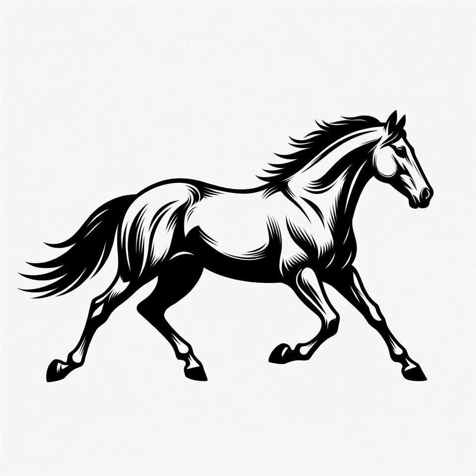 Galloping horse silhouette illustration Galloping horse silhouette illustration