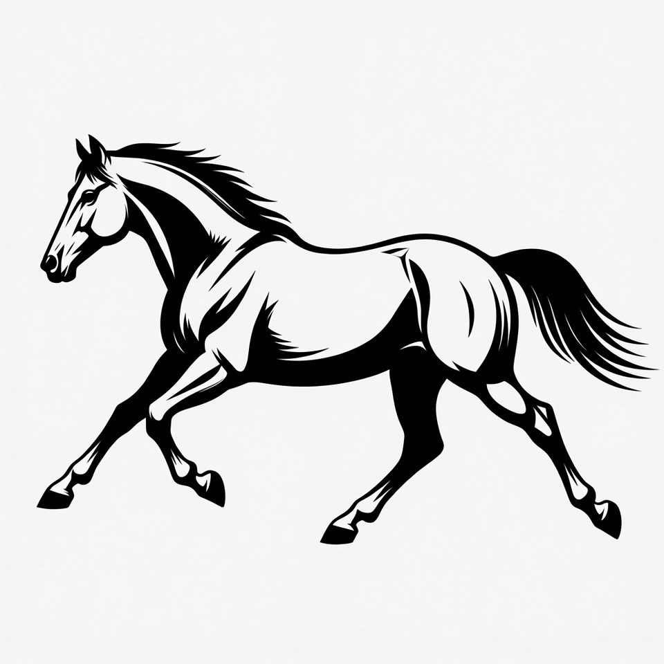 Galloping Horse Silhouette Illustration Galloping Horse Silhouette Illustration