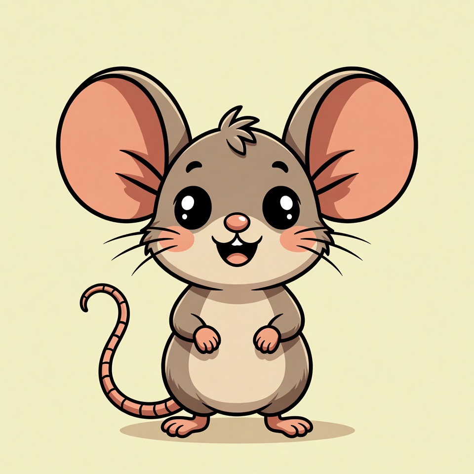 Cute cartoon mouse smiling Cute cartoon mouse smiling