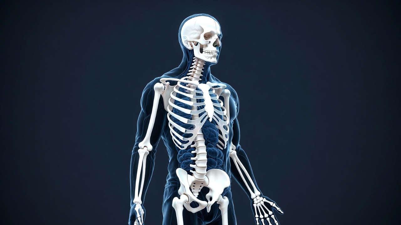 3D Human Male Skeleton Front View 3D Human Male Skeleton Front View