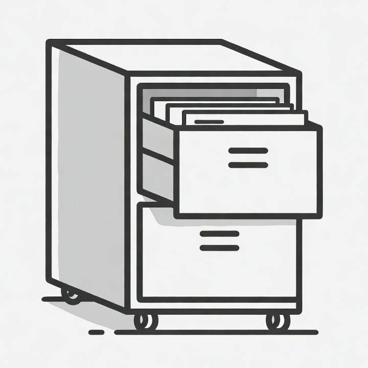 Open File Cabinet Illustration Open File Cabinet Illustration