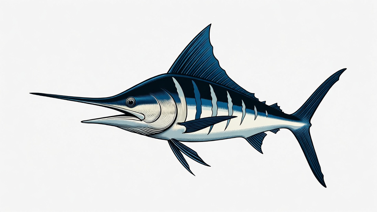 Blue Marlin Fish Illustration Blue Marlin Fish Illustration