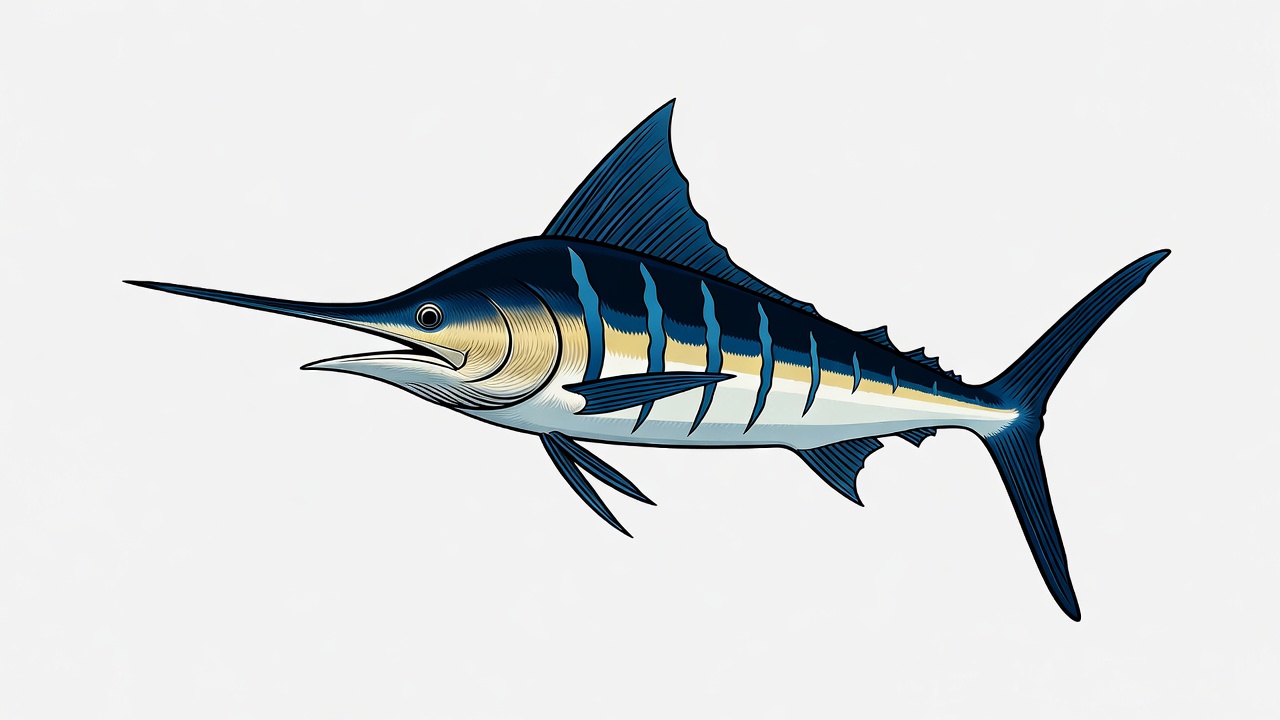 Blue Marlin Fish Illustration Blue Marlin Fish Illustration