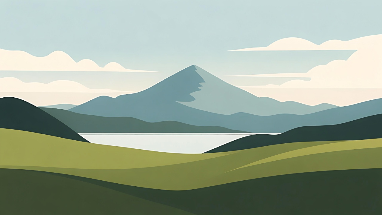 Mountain Lake Landscape Illustration Mountain Lake Landscape Illustration