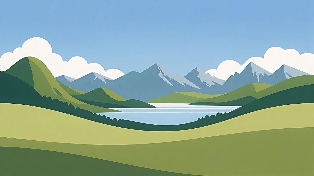 Mountain Lake Landscape Illustration Mountain Lake Landscape Illustration