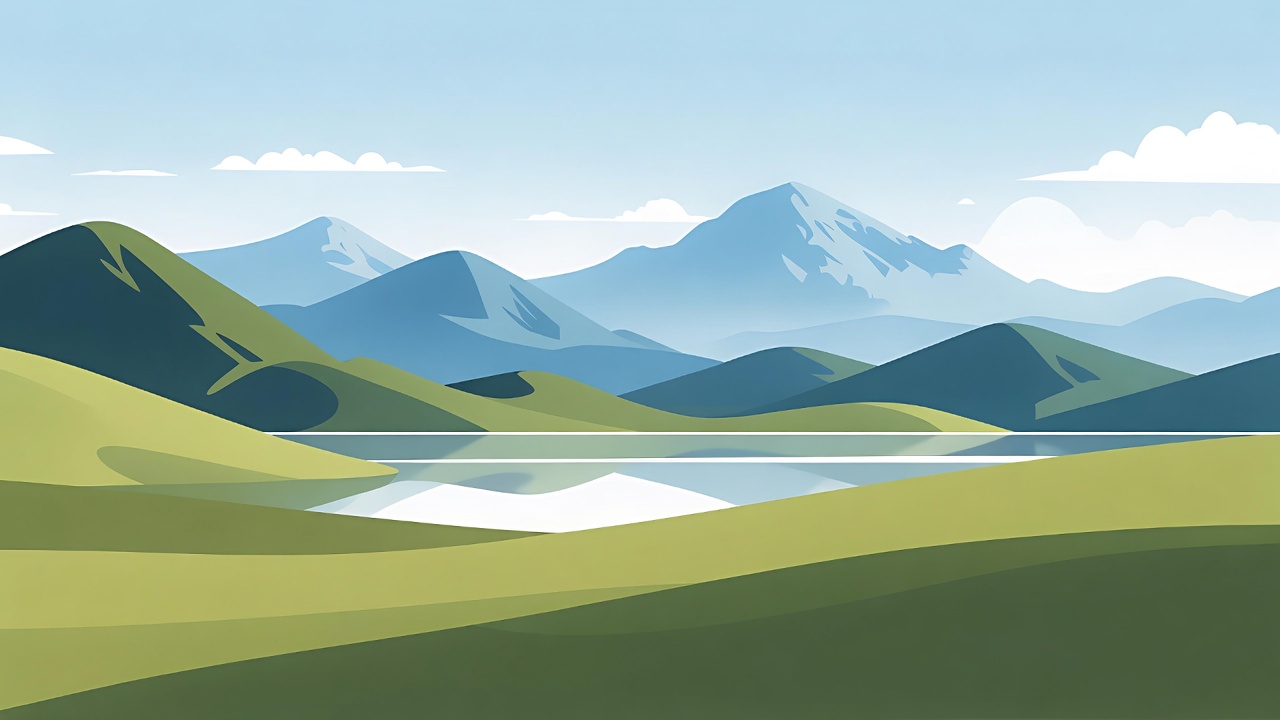 Mountain Lake Landscape Illustration Mountain Lake Landscape Illustration