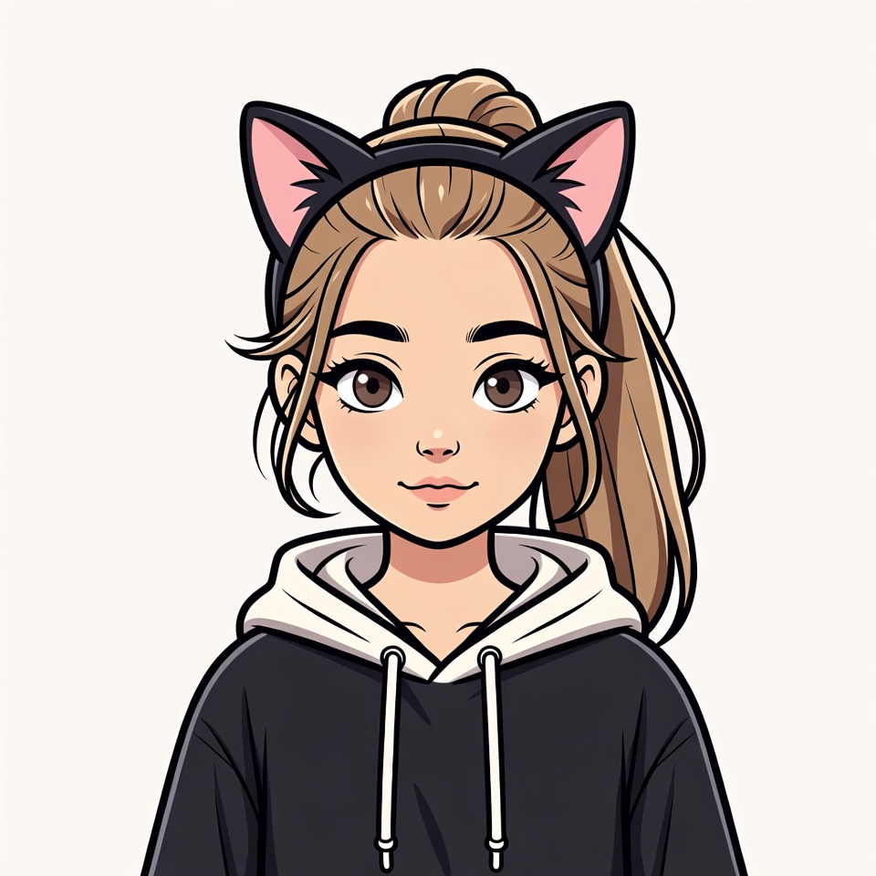 Anime girl with cat ears Anime girl with cat ears