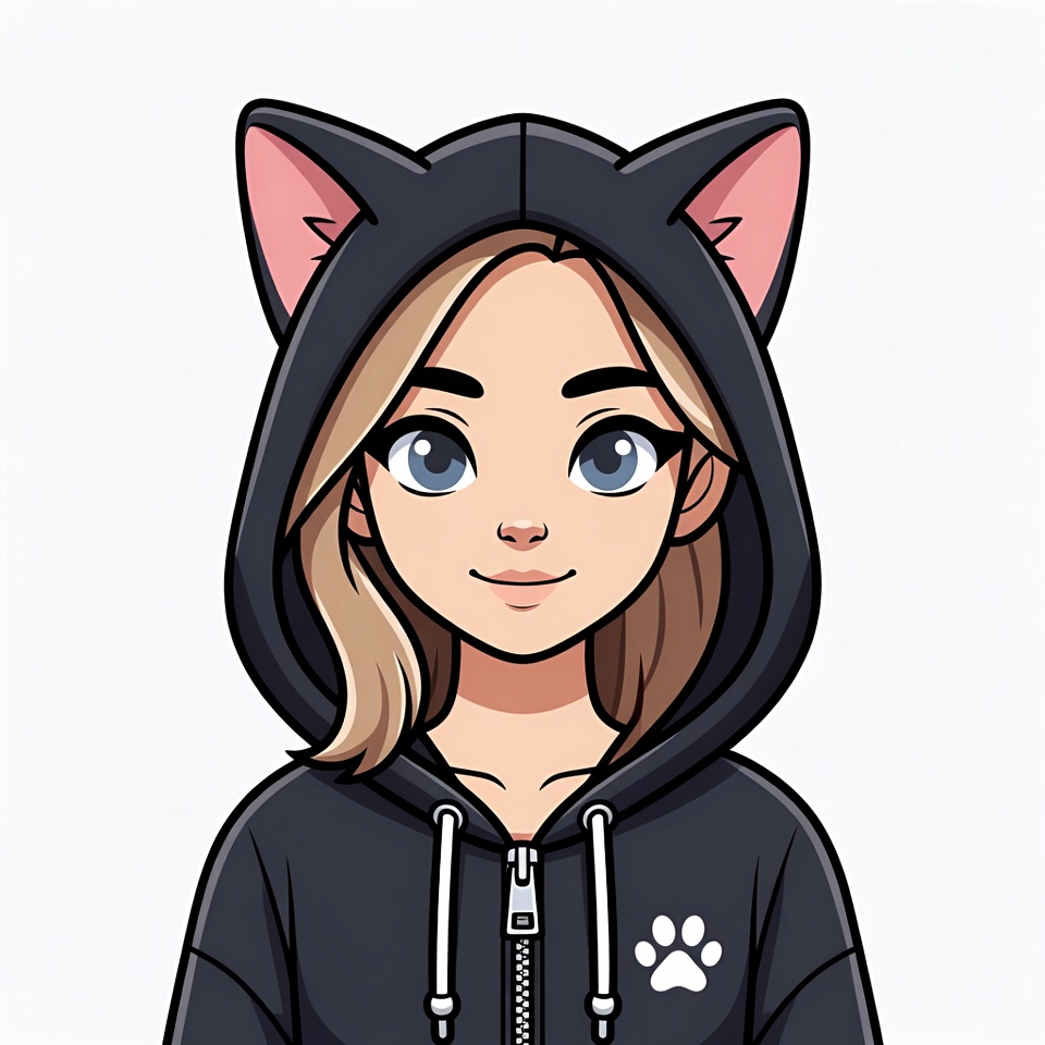 Blonde girl in cat ear hoodie Blonde girl in cat ear hoodie