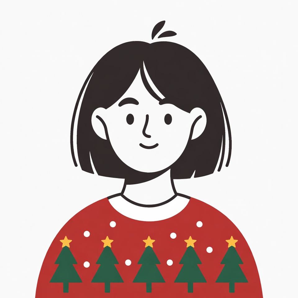 Woman in Christmas Tree Sweater Woman in Christmas Tree Sweater