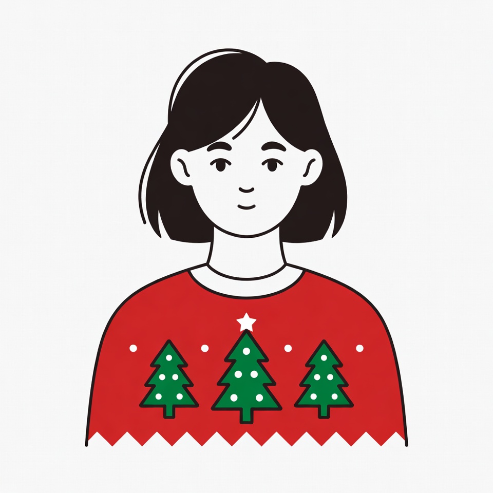 Woman in Christmas Tree Sweater Woman in Christmas Tree Sweater