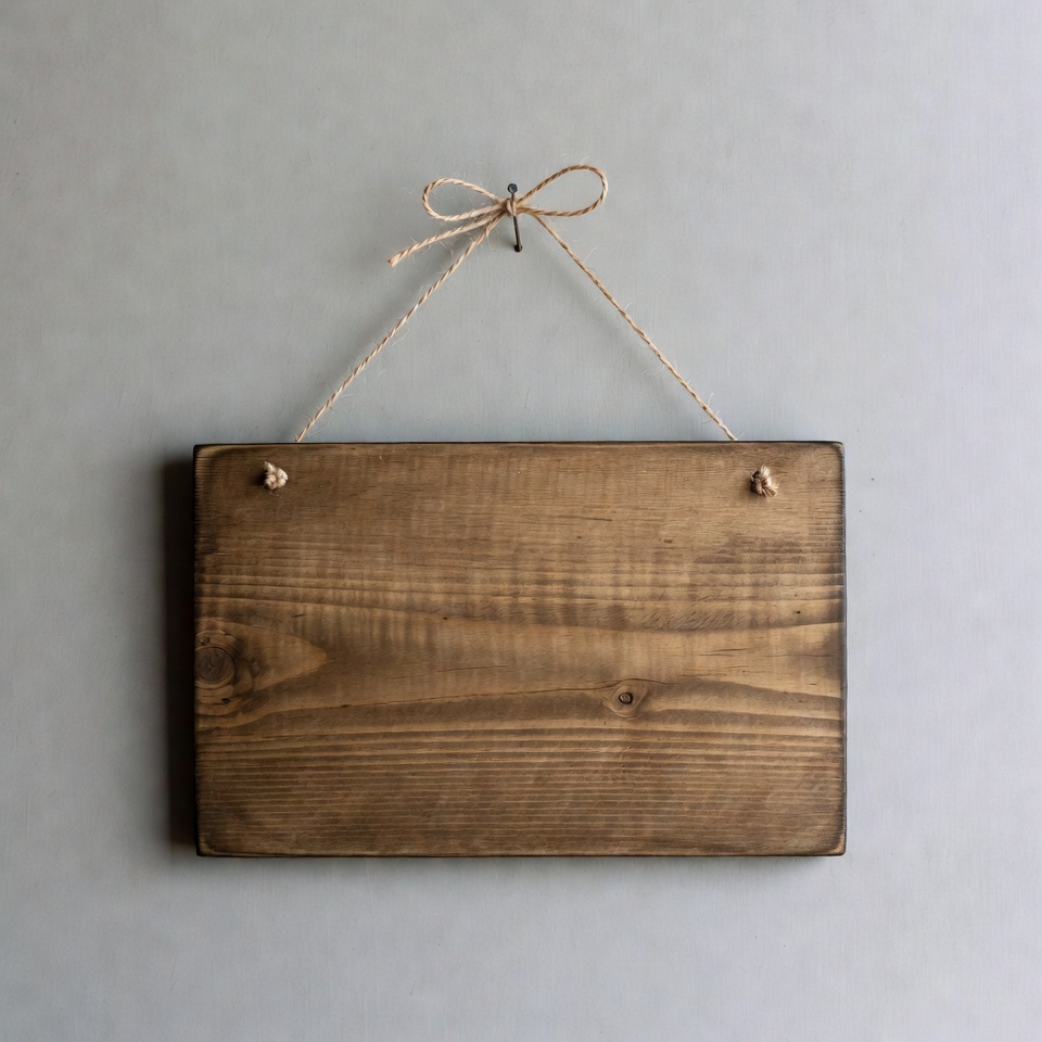 Blank wooden sign hanging Blank wooden sign hanging