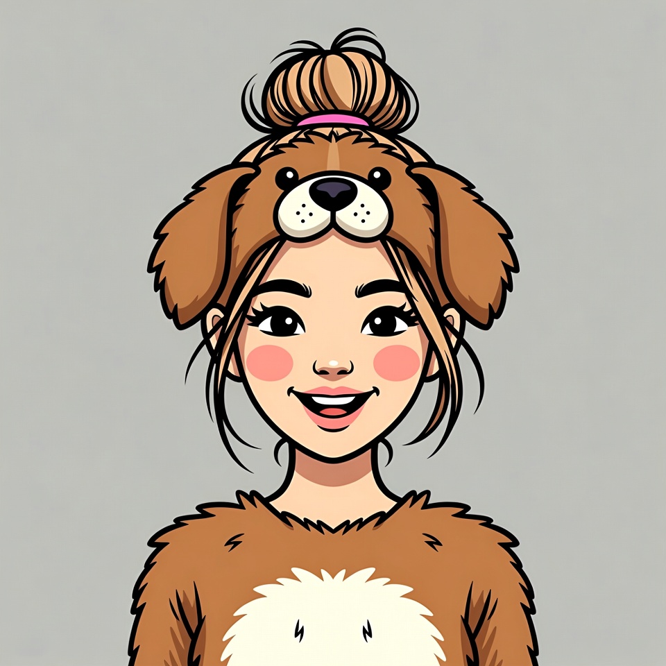 Asian woman in dog costume Asian woman in dog costume