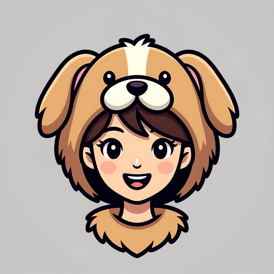 Girl Wearing Cute Dog Costume Girl Wearing Cute Dog Costume