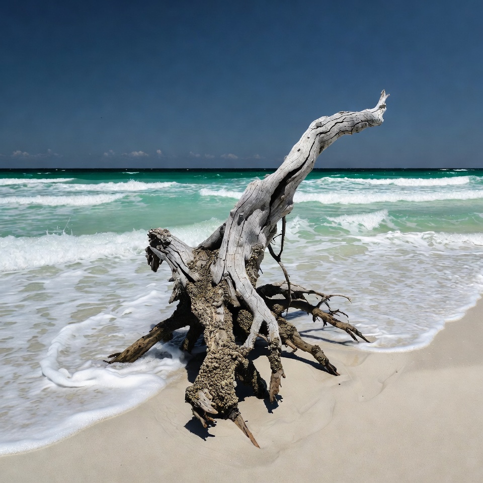 Driftwood on tropical beach Driftwood on tropical beach