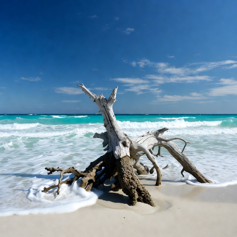 Driftwood on tropical beach Driftwood on tropical beach