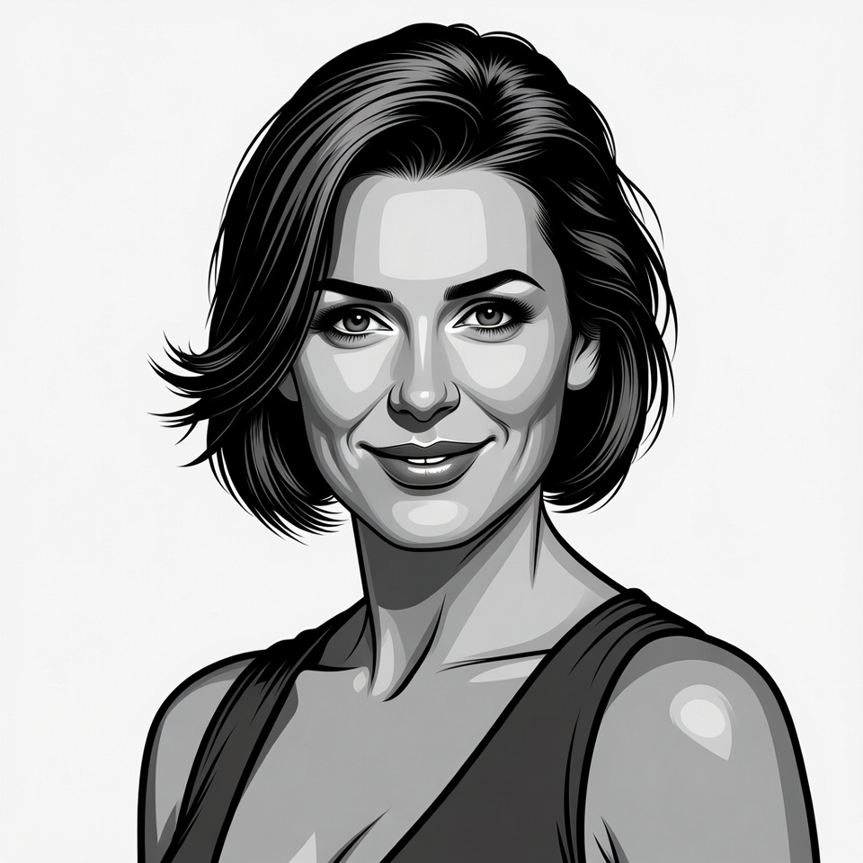 Smiling woman with bob haircut Smiling woman with bob haircut