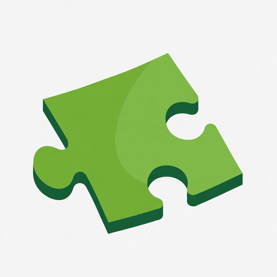 Green puzzle piece illustration Green puzzle piece illustration