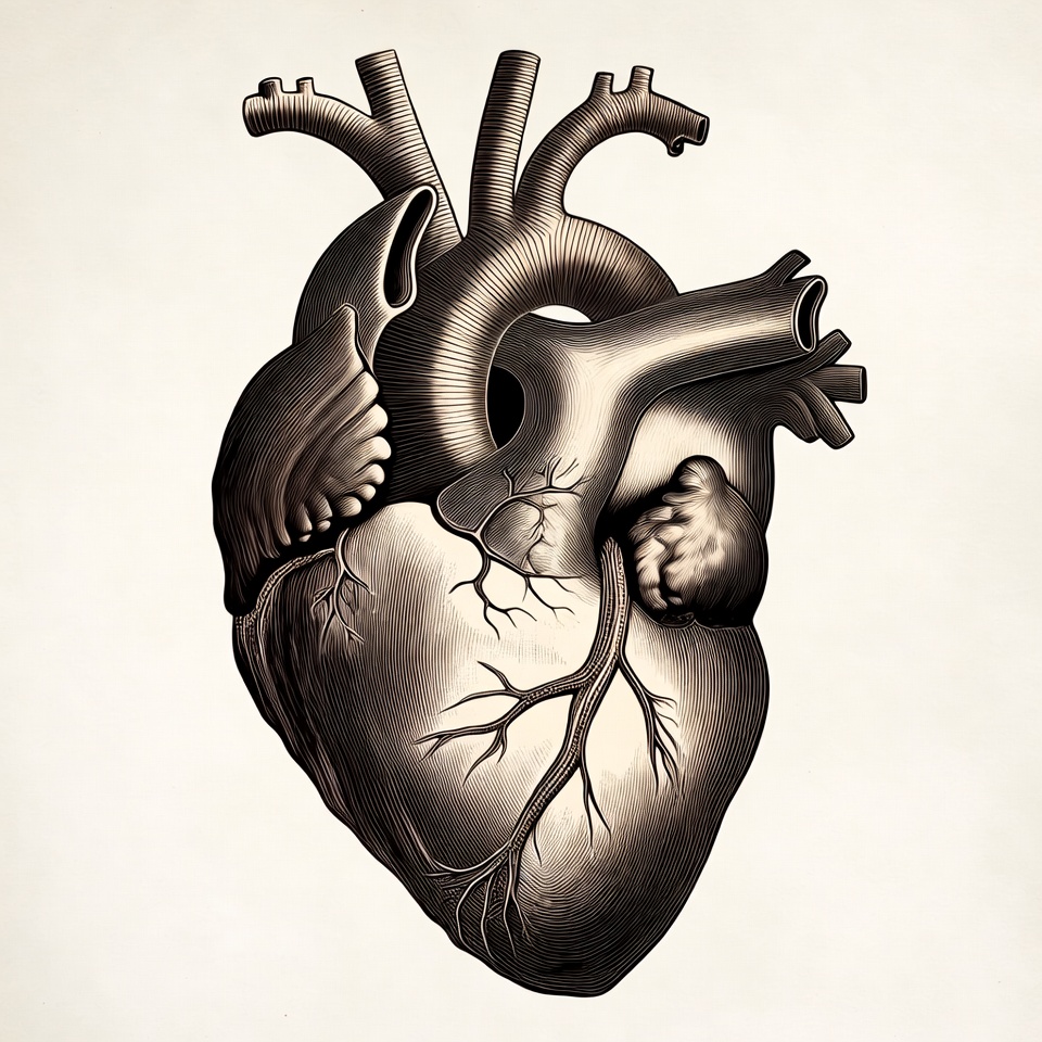 Detailed Human Heart Illustration Detailed Human Heart Illustration