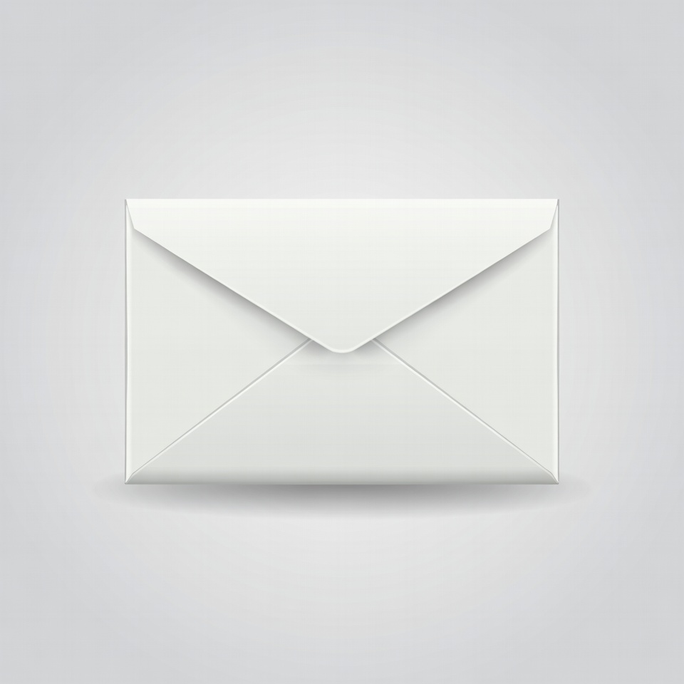 White Envelope on Gray Background White Envelope on Gray Background