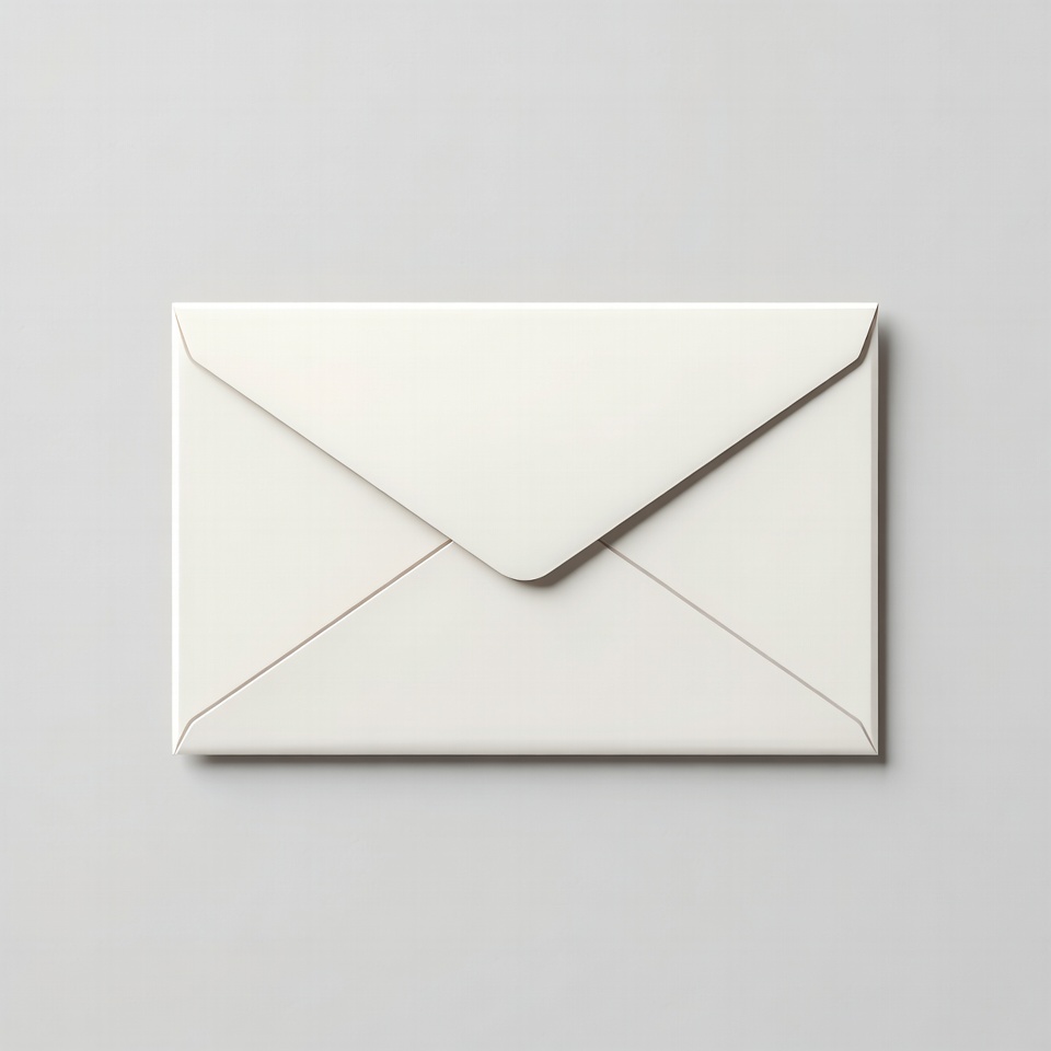 White envelope on gray background White envelope on gray background