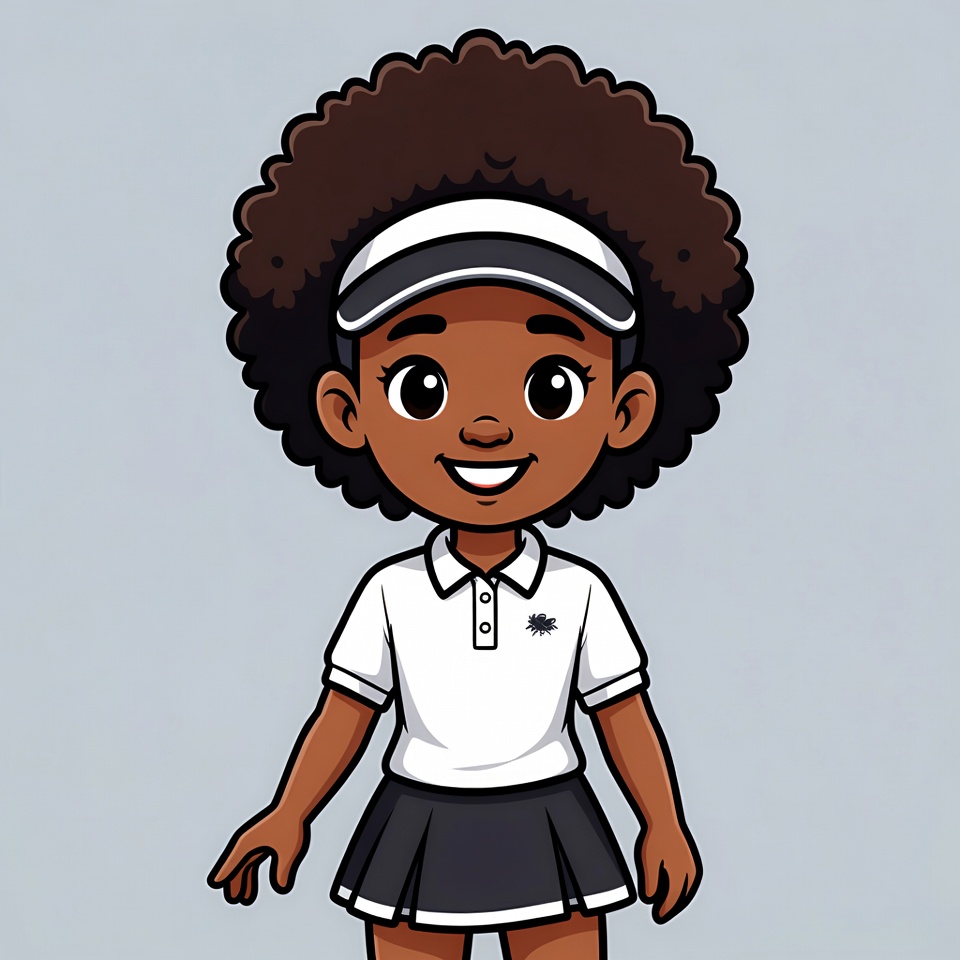 Black girl in tennis uniform Black girl in tennis uniform