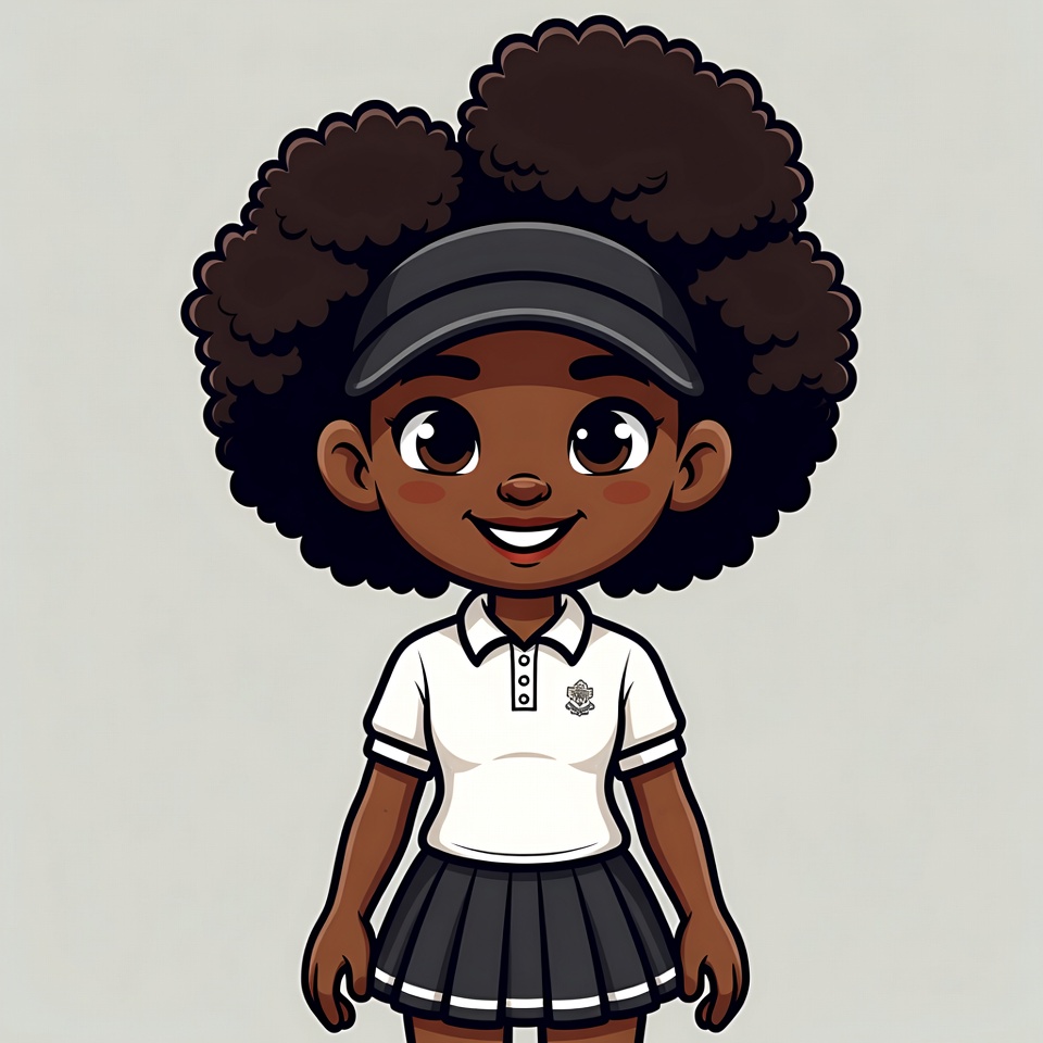 African-American girl in school uniform African-American girl in school uniform