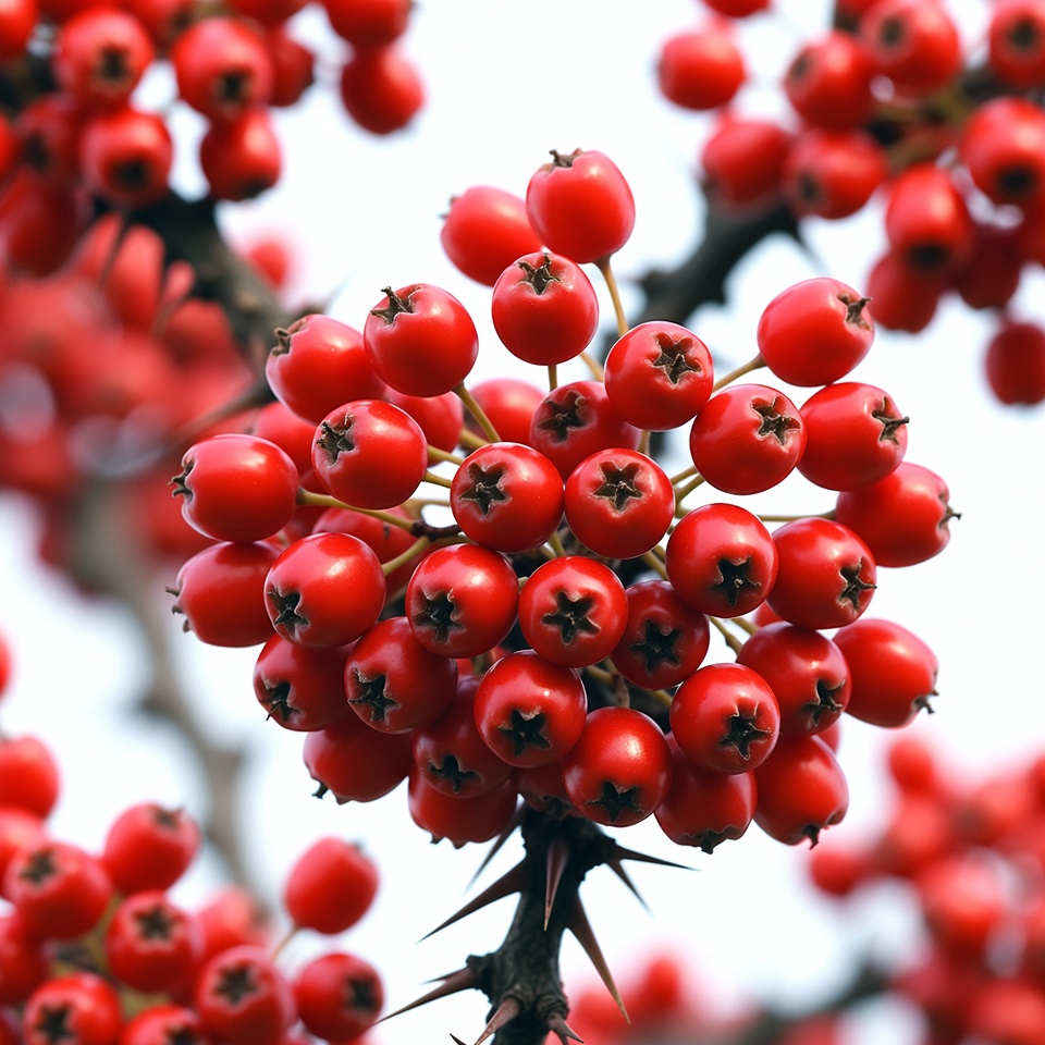 Red Berries on Thorny Branch Red Berries on Thorny Branch