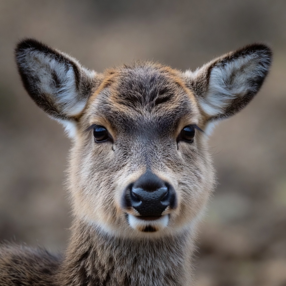 Closeup of baby sika deer Closeup of baby sika deer