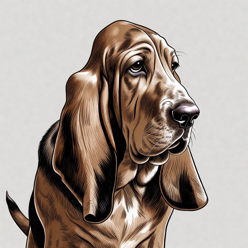 Bloodhound dog portrait illustration Bloodhound dog portrait illustration