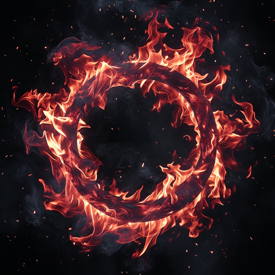 Fiery Ring of Flames on Black Fiery Ring of Flames on Black