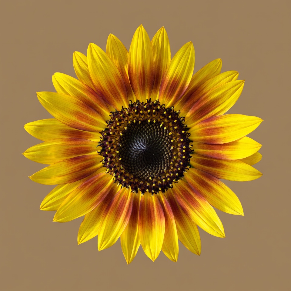 Vibrant Sunflower on Brown Background Vibrant Sunflower on Brown Background