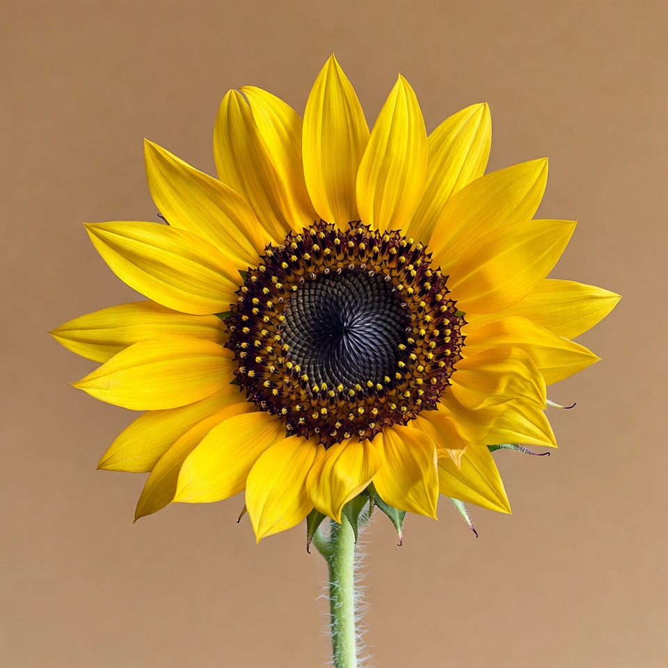 Sunflower on beige background Sunflower on beige background
