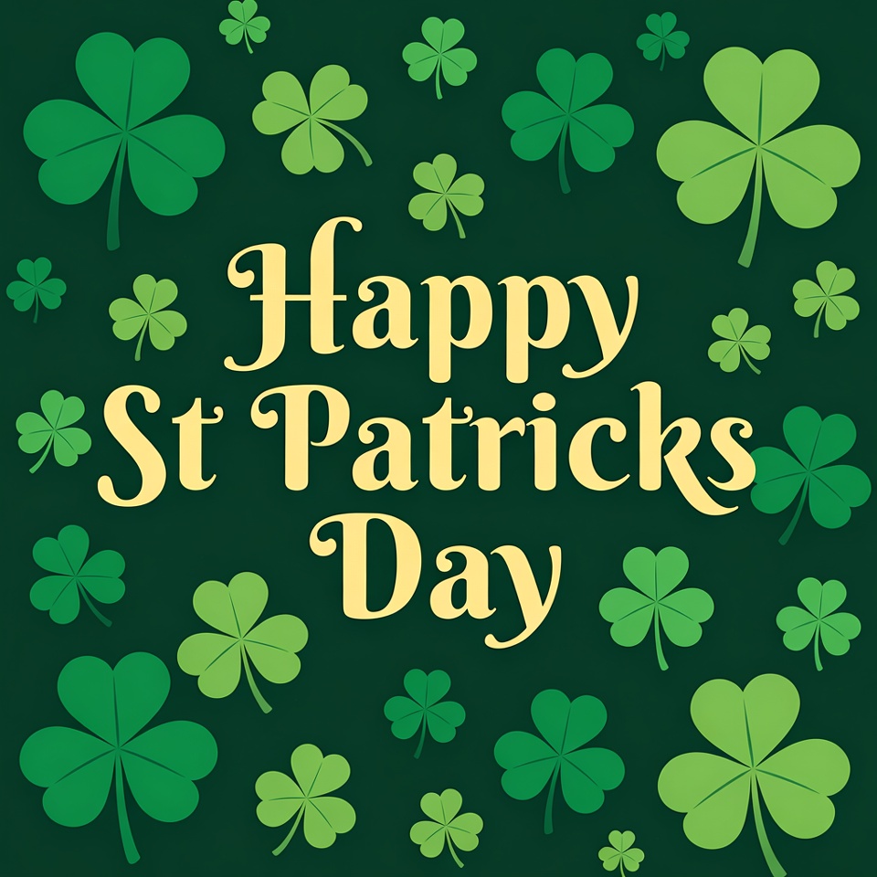 Happy St. Patrick's Day with Shamrocks Happy St. Patrick's Day with Shamrocks