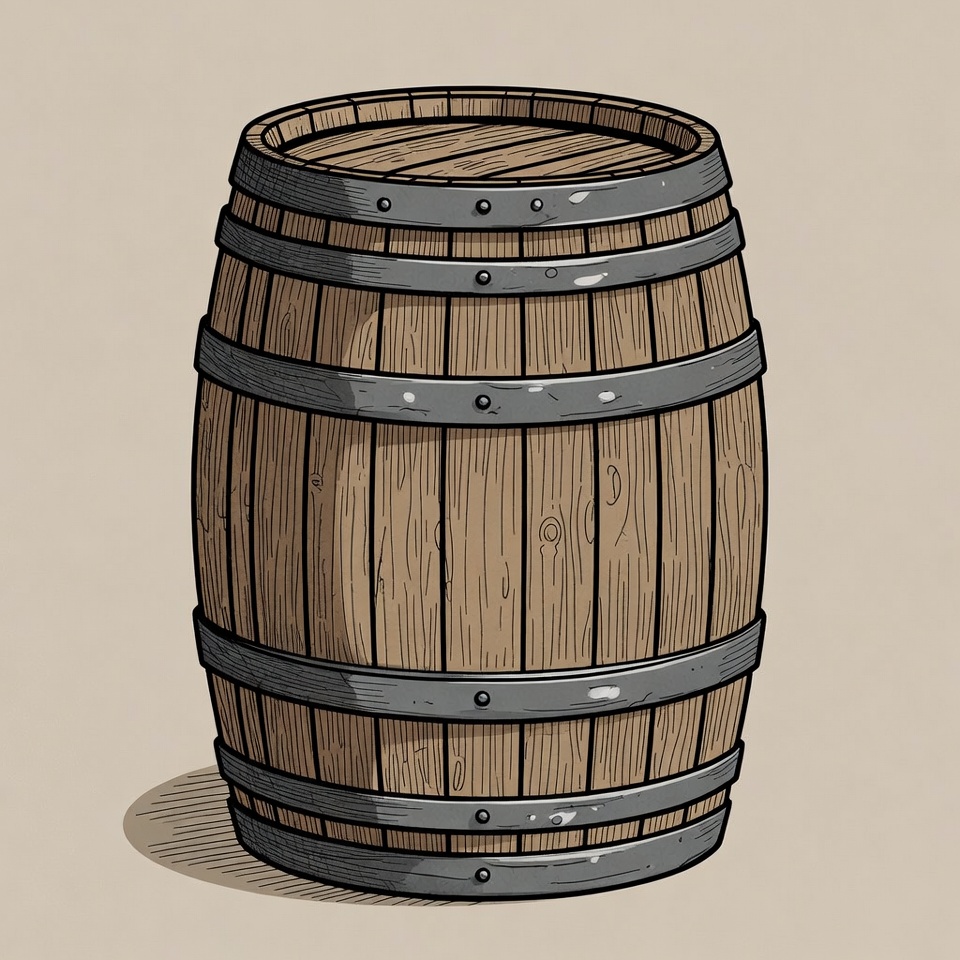Wooden Barrel Illustration Wooden Barrel Illustration