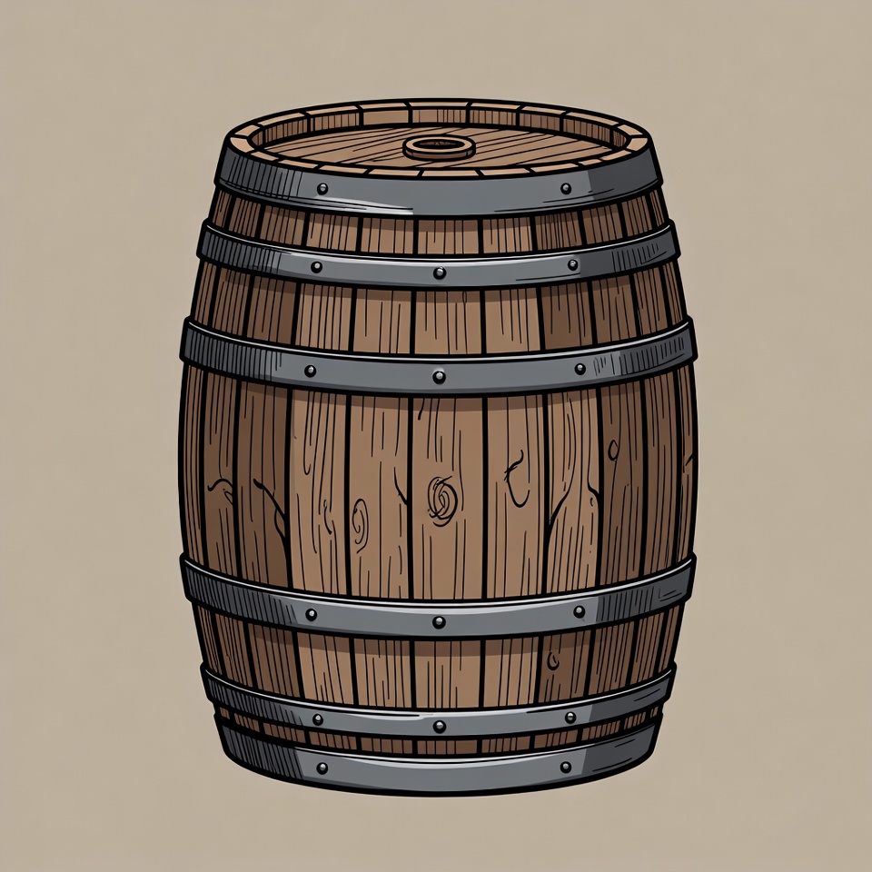 Wooden Barrel Illustration Wooden Barrel Illustration