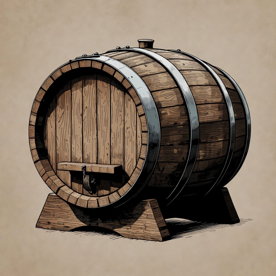 Wooden Barrel on Stand Wooden Barrel on Stand