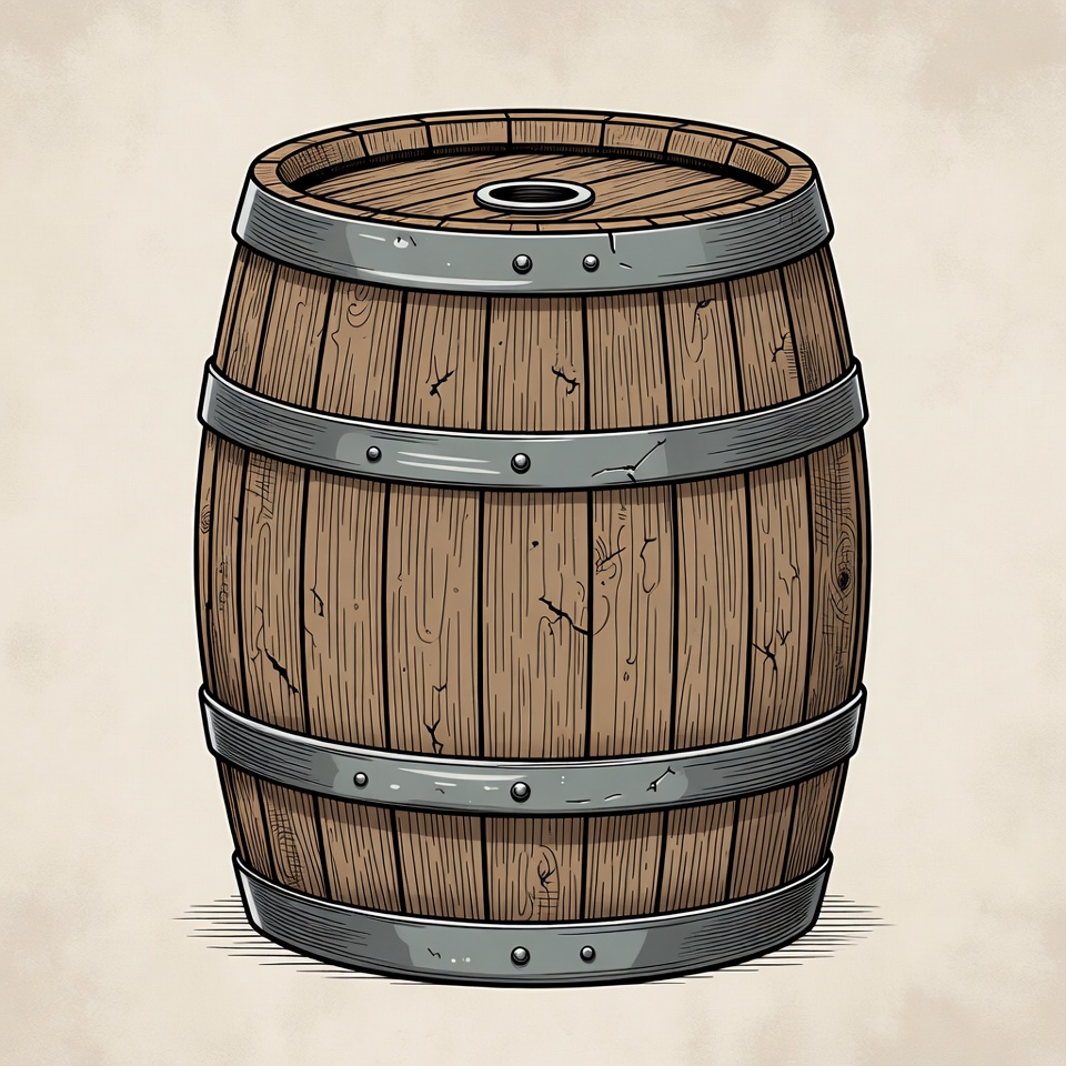Wooden Barrel Illustration Wooden Barrel Illustration