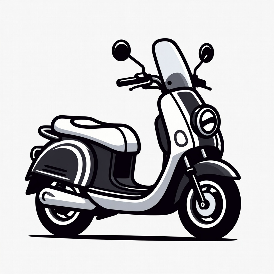 White Scooter Illustration White Scooter Illustration