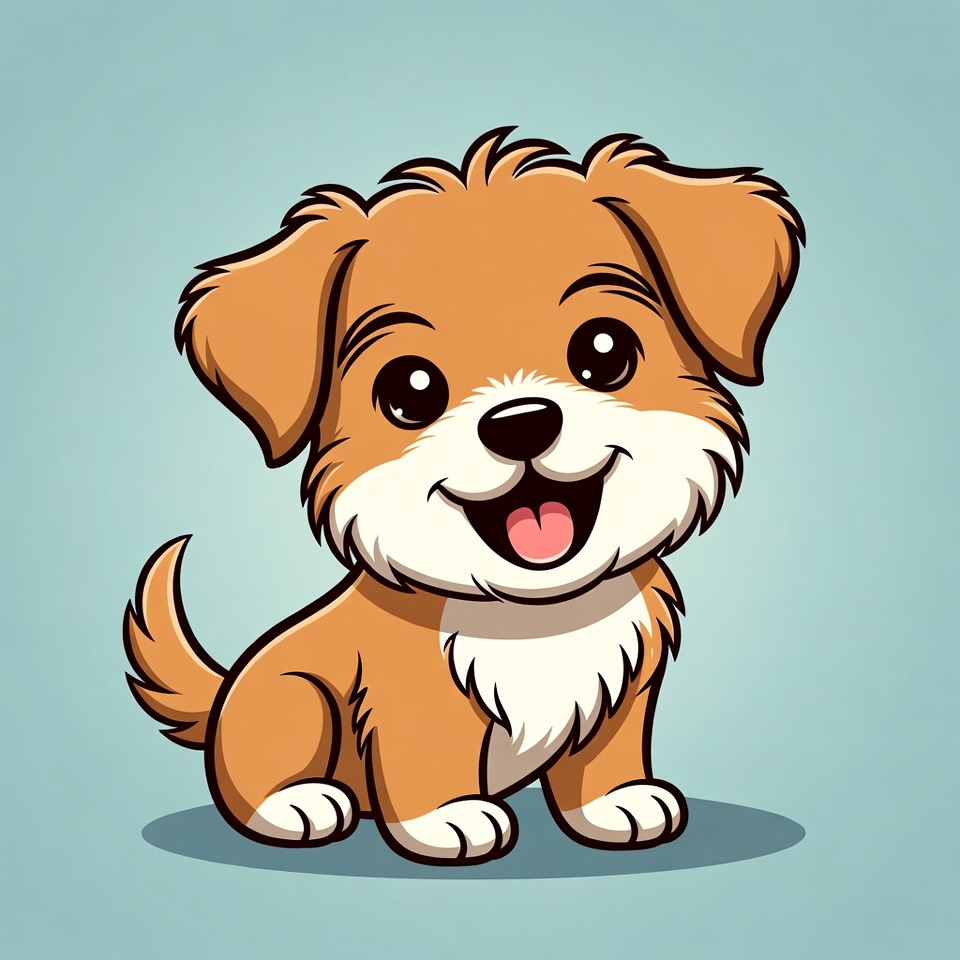 Cute cartoon puppy smiling Cute cartoon puppy smiling