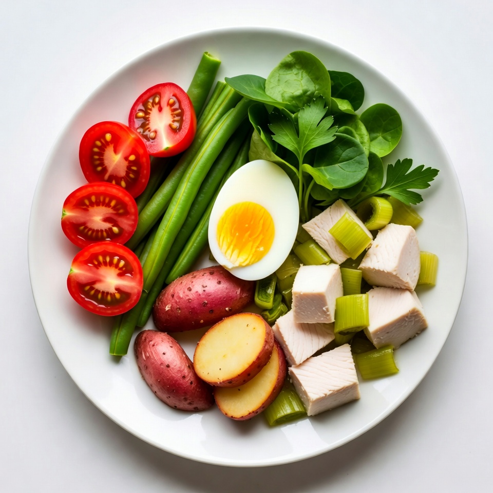 Healthy Chicken Veggie Salad Plate Healthy Chicken Veggie Salad Plate